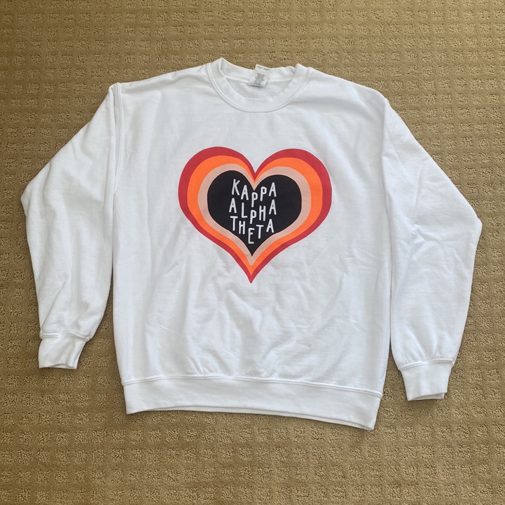 Kappa Alpha Theta Heart Crew Neck Pullover | Size M | Work Week